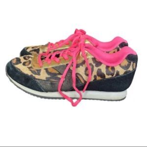 sam edelman girls cheetah shoes with pink accents